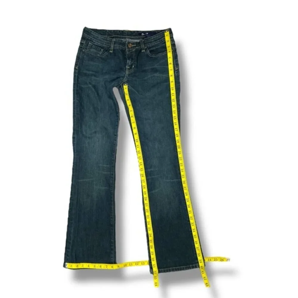 Seven7 Women Bootcut Low Rise Jeans Med Dark Wash Embroidered SZ 31 Inseam 32” - Picture 11 of 16